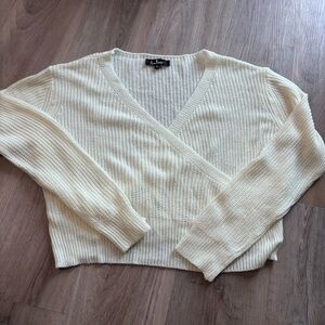 Lulu's Soft Cream Wrap Sweater